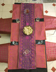 Malnadu garike kasuti table set with handwoven placemats and coasters